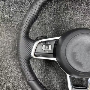 <span class=keywords><strong>Volante</strong></span> <span class=keywords><strong>deportivo</strong></span> para Volkswagen <span class=keywords><strong>VW</strong></span> Golf Mk7 GTI Golf R Polo GTE Passat Jetta <span class=keywords><strong>Volante</strong></span> de cuero negro completo - Product Image 3
