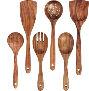 Juego de Utensilios de Cocina de Madera de Teca Ecológicos de 6 Piezas, Cucharas de Cocina de Madera Antiadherentes de <span class=keywords><strong>Zulay</strong></span> Kitchen - Product Image 2