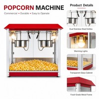 Elektrische popcornmachine, goede kwaliteit voor gebruik in bioscopen en restaurants, 220V, voor bakkerijen, nieuwe staat, geschikt voor snacks zoals maïs en fruit.