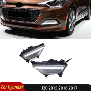 สำหรับ I20 ปี 2015 2016 2017 ชุดไฟเดย์ไลท์ LED 2 ชิ้น พร้อมไฟตัดหมอกกันน้ำ 12V ฝาครอบไฟตัดหมอก อุปกรณ์ตกแต่งรถยนต์ - Product Image 1