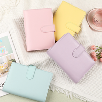Carnet de notes magnétique personnalisé couleur macaron, multifonctionnel, en cuir PU premium A6, avec emplacements pour cartes et stylos