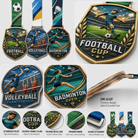 Medaglia Commemorativa Personalizzata in Lega di Zinco 3D, Premio Onorificente per Volontari, Medaglie Commemorative in Metallo con Nastro per Regali Scolastici