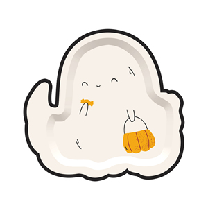DAMAI Happy Halloween Festival Theme Little Ghost and Pumpkin Disposable Paper Dinner Plates Dessert Plates Tableware Sets - Product Image 3