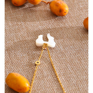 Collar JINYOU 3527 de Acero Inoxidable Chapado en Oro con Forma de Lazo y Concha Blanca con Circonita Cúbica Redonda - Product Image 5