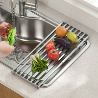 Évier de cuisine à cuve unique de grande taille de style japonais en acier inoxydable 304, avec égouttoir et étagère de rangement pour le lavage des légumes