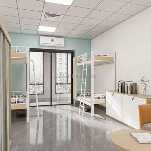 Muebles de Campus, litera de pared barata con armario, literas de metal para estudiantes adultos con escritorio de computadora, literas, juego de escaleras - Product Image 5