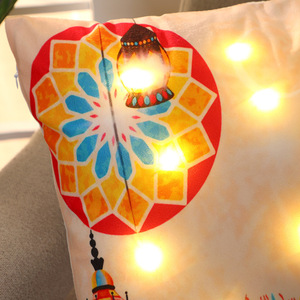Housse de coussin LED Ramadan Kareem, taie d'oreiller décorative pour mosquée musulmane, fournitures de fête, <span class=keywords><strong>cadeau</strong></span> Eid Mubarak avec décorations coraniques - Product Image 5