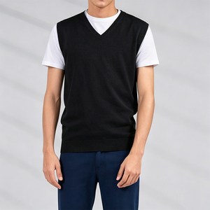 Suéter sin Mangas con Cuello en V, Tejido de Punto, Suave, Transpirable, Moderno, Diseño Multicolor, para Invierno - Product Image 1
