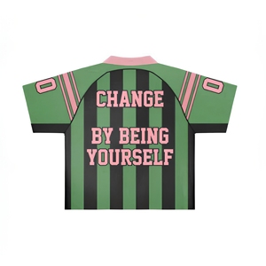Maillot de football personnalisé par sublimation pour homme, manches courtes, respirant, 100 % polyester, coupe régulière pour adulte, col rabattable - Product Image 4