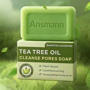 Savon Solide Anti-Acné aux Herbes et à l'Huile d'<span class=keywords><strong>Arbre</strong></span> à Thé Parfum Citron, Effet Blanchissant pour Hommes et Femmes - Product Image 1