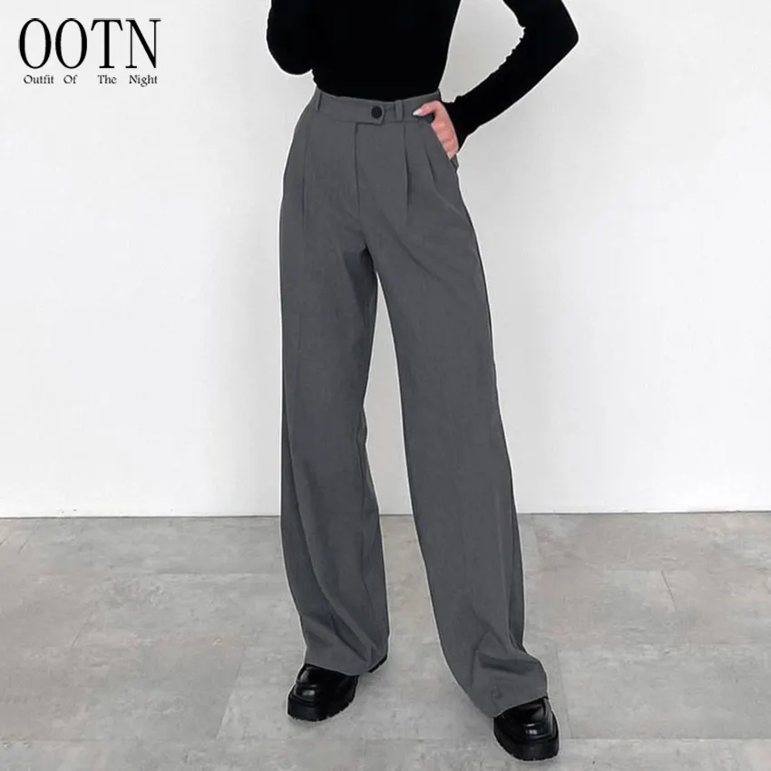 Ootn Classic Dames Elegante Broek 2023 Vrouwen Geplooide Casual Broek Tot Op De Grond Grijze Broek Broek Broek Pakken Voor Dames Kantoor