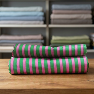 Tela de algodón a rayas de calidad de exportación verde, última moda de verano, tela para prendas de diseñadores, disponible en grandes cantidades. - Product Image 2