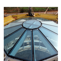 Dôme en verre géodésique, structure en acier préfabriqué, couverture de toit en verre, puits de lumière, dôme en verre pour mosquée