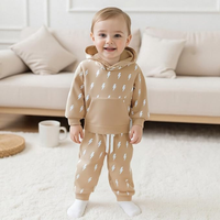 Ensembles de vêtements pour bébés à capuche avec logo personnalisé RTS, vêtements pour enfants de couleur unie, vêtements de printemps tendance par Kids Girls Clothing