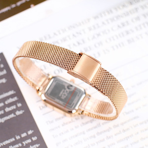 Montre Gadi haut de gamme pour femme d'âge mûr, style rétro romain, classique de Guangzhou, rectangulaire, à quartz, en acier inoxydable, avec aiguilles - Product Image 3
