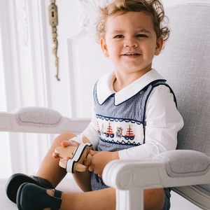 Maglione di quadretti ricamato spagnolo per bambini OEM <span class=keywords><strong>pantaloni</strong></span> con barche da orso tuta da bambino per ragazzi - Product Image 4