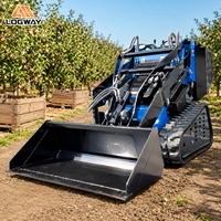 Chargeuse compacte sur chenilles LOGWAY approuvée par l'EPA avec joystick facile à utiliser pour l'agriculture, le jardinage et les travaux sur chantier