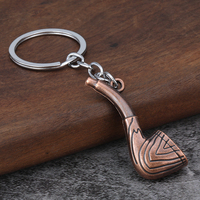 Porte-clés créatif rétro en alliage de zinc, style pipe à tabac 3D, mignon, tendance, écologique, léger, personnalisable OEM
