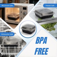 Conteneur alimentaire jetable en plastique empilable de 6 pouces, 8 pouces, 9 pouces, 10 pouces, à clapet, inviolable, compatible micro-ondes, pour plats à emporter
