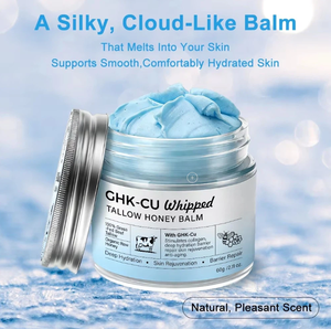 Baume Fouetté au Suif et au Miel GHK-Cu 60g Marque Blanche, Crème <span class=keywords><strong>Visage</strong></span> au Beurre de Karité pour Soulagement de l'Eczéma, à Base de Produits Alimentés à l'Herbe, OEM ODM, Renforce la Barrière Cutanée - Product Image 1