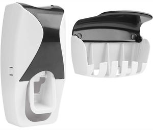 Support de brosse à dents et distributeur automatique de dentifrice, ensemble anti-poussière à fixation murale par ventouse, presse-dentifrice pour salle de bain - Product Image 1