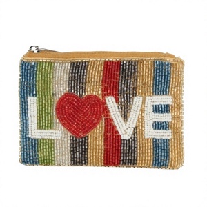 Monedero de Lona con Cuentas de Alta Calidad con Temática Deportiva para Mujer, Mini Bolso de Mano Romántico con Corazón de Diamantes de Imitación, Regalo de San Valentín - Product Image 1