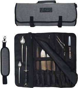 Étui à couteaux en toile avec 4 emplacements et poignée, sac à couteaux de chef pour ustensiles de cuisine, pour hommes (échantillon gratuit) - Product Image 4