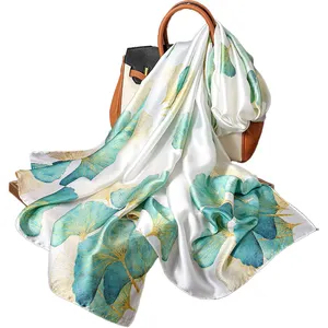 wholesale scarf Italy GIRLS silk satin Spring shawls Variety green Good 90*180cm women Scarves Spain stylish