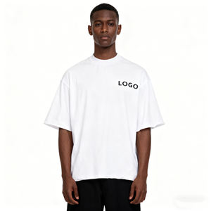 T-shirt oversize pour homme 300 GSM, 100 % coton, col rond, vierge, personnalisable avec logo, vente en gros - Product Image 3