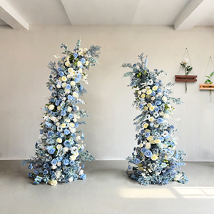 Sang Trọng Thủ Công Bụi Màu Xanh Lụa Hoa Trụ Cột Vòm Siêu Chất Lượng Cao Đẹp Đám Cưới Vòm Với Hoa Hồng - Product Image 2