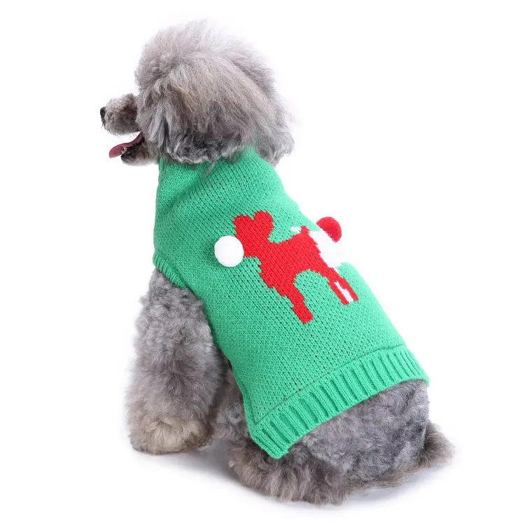 Kerst Hond Kleding Pet Apparel Hoge Hals Kostuum Trui Huisdier Kerst Doek
