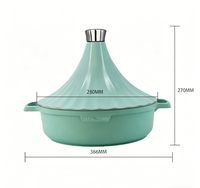 Peralatan Masak Tajine 28cm Canggih, Tutup Ganda, Lapisan Batu Anti Lengket, Panci Sup Seafood Aluminium, Desain Kerucut Unik, Ekspor