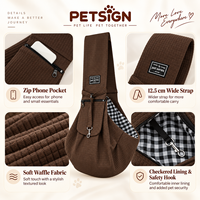 Sac de transport pour chien en forme de gaufré, sac de transport pour animaux de compagnie mains libres, sac de transport transversal pour petits chiens et chats, logo personnalisé OEM, sac bandoulière