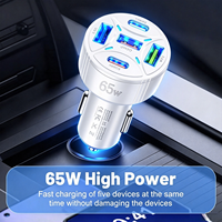 Chargeur de voiture USB-C 65W à charge rapide PD 3.0 QC 4.0 12V/24V avec indicateur LED 5-en-1 Type C pour téléphone – Direct Usine