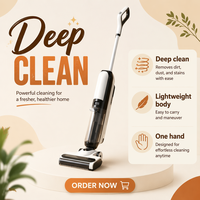 Nettoyeur de sols sans fil 15000Pa avec moteur BLDC, aspirateur eau et poussière, et serpillière, assistant vocal, pour usage domestique