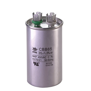 <span class=keywords><strong>Condensateur</strong></span> <span class=keywords><strong>Cbb65</strong></span> 35uf 50uf fourni par l'usine JYUE pour le démarrage et le fonctionnement des pompes à eau, forme ovale et ronde - Product Image 1