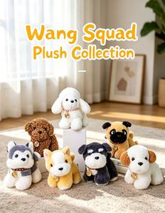 Set de Peluches de Perros Wang Squad, 12 Estilos, <span class=keywords><strong>Cachorros</strong></span> de Peluche, <span class=keywords><strong>Poodle</strong></span>, Husky, Corgi, Bulldog, con Etiqueta Metálica, Regalo Personalizado OEM - Product Image 1
