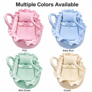 Cuna de Juguete Personalizada para Muñecas con Manta y Almohada de Algodón con Estampado de Puntos, para Muñecas <span class=keywords><strong>Reborn</strong></span> de 14-24 Pulgadas, Escala 1:10 - Product Image 3