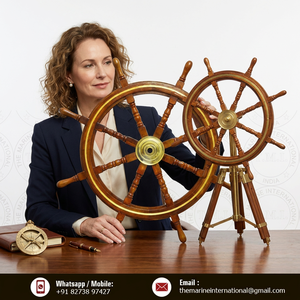 ~ Craft Boat Shipping Container with Wheels Decorative Marine <b>Wooden</b> Ships Wheel Beautiful Home <b>Wooden</b> Handicrafts Hand Carved - Product Image 2