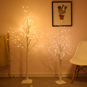 White Birch <b>Tree</b> <b>Led</b> Light Decor 8 Function Remote Control Living Room Christmas Minimalist Resin Craft Decoration - Product Image 2