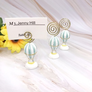 <span class=keywords><strong>Mongolfiera</strong></span> con nuvole bianche e porta-carte da tavolo con faccina sorridente con decorazione per feste con spedizione magnetica - Product Image 4