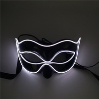 Masques de fête en PVC LED avec lumières clignotantes - Décorations et cadeaux d'Halloween qui brillent dans le noir en gros