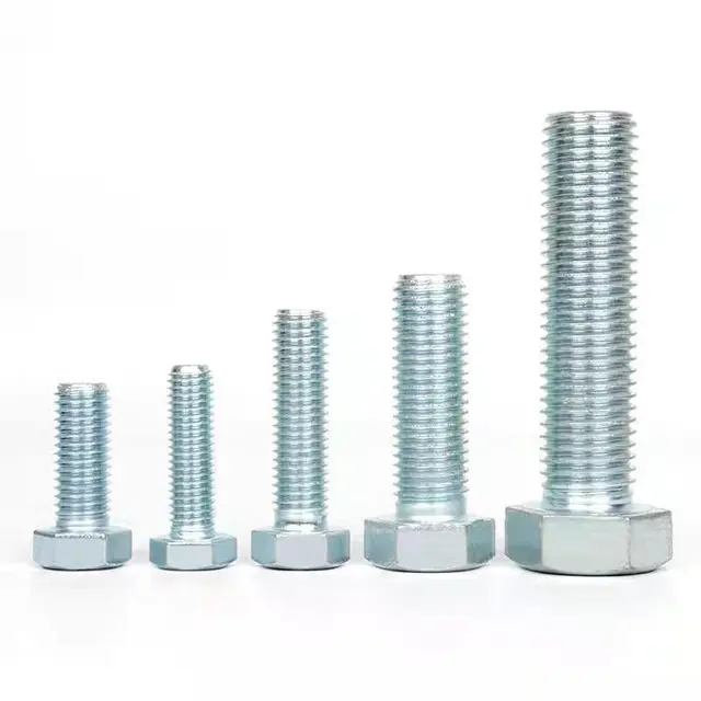 Hebei fastener astm/bsw unc bullone esagonale 1/2 ,3/8,1/4,5/16 DIN933/931 grado 4.8/8.8/10.9