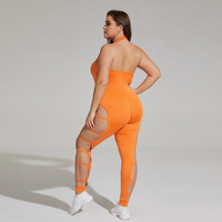 Combinaison sans manches pour femmes grandes tailles, justaucorps de danse, dos nu, bodycon, combinaisons pour l'entraînement, le yoga