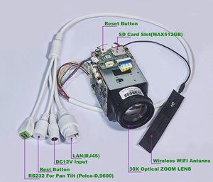 Module de caméra IP AI 4K avec assemblage de carte 3516CV610+IMX415 8MP, zoom optique 30X, RTMP RTSP, caméra de sécurité PTZ professionnelle en métal - Product Image 6