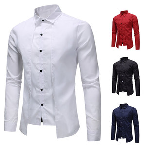 Camisas de Moda Minthson para Hombre, Manga Larga, <span class=keywords><strong>Cuello</strong></span> Camisero, Camisas Hombre Blancas Formales, Ropa Negra de Negocios - Product Image 1