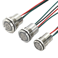 Interrupteur à bouton métallique Sweideer 16 mm, courant élevé 220 V, étanche IP67, interrupteur momentané avec voyant lumineux pour contrôle industriel