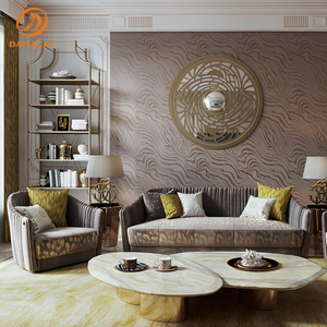 Canapé blanc moderne de luxe avec franges drapées/dossier décoratif plissé et base modulaire, canapé Art Déco haut de gamme pour hall d'hôtel - Product Image 2