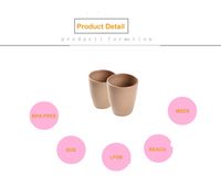 Gobelet pour enfants avec couvercle, réutilisable, en paille de blé, sans plastique, sans BPA, couleur personnalisée, OEM