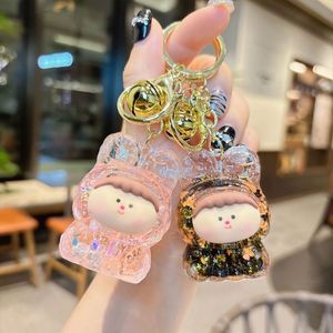 Nuevo Llavero Popular de Muñeca de Dibujos Animados, Artesanía de Resina Líquida, Colgante Luminoso Lindo, Llavero de Arena Movediza Líquida Intermitente - Product Image 1